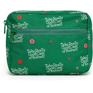 ban.do Green Nylon Cosmetic Case Travel Organizer Bag